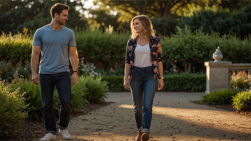 Ryan (holding Emily’s hands, looking into her eyes) and Emily (slightly teary, smiling)